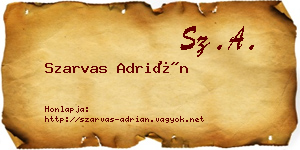 Szarvas Adrián névjegykártya