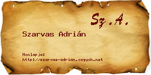 Szarvas Adrián névjegykártya